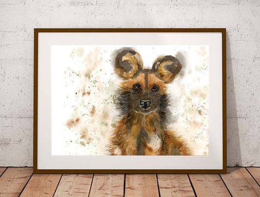 A3 African painted dog fine art print