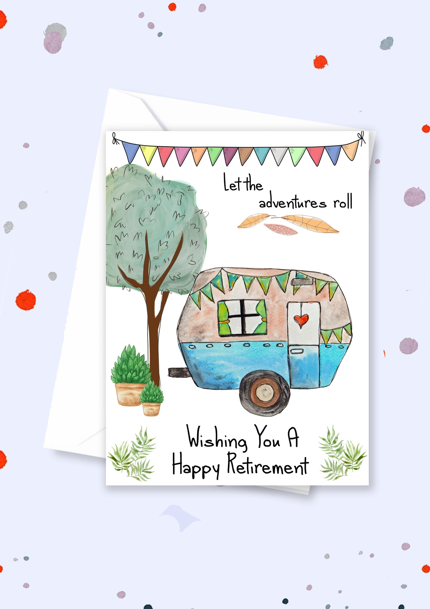 Retirement A5 card - Caravan