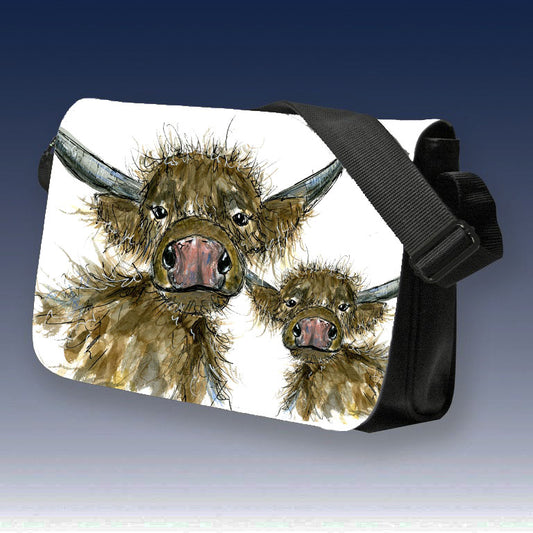 Buttons Highland cow shoulder bag