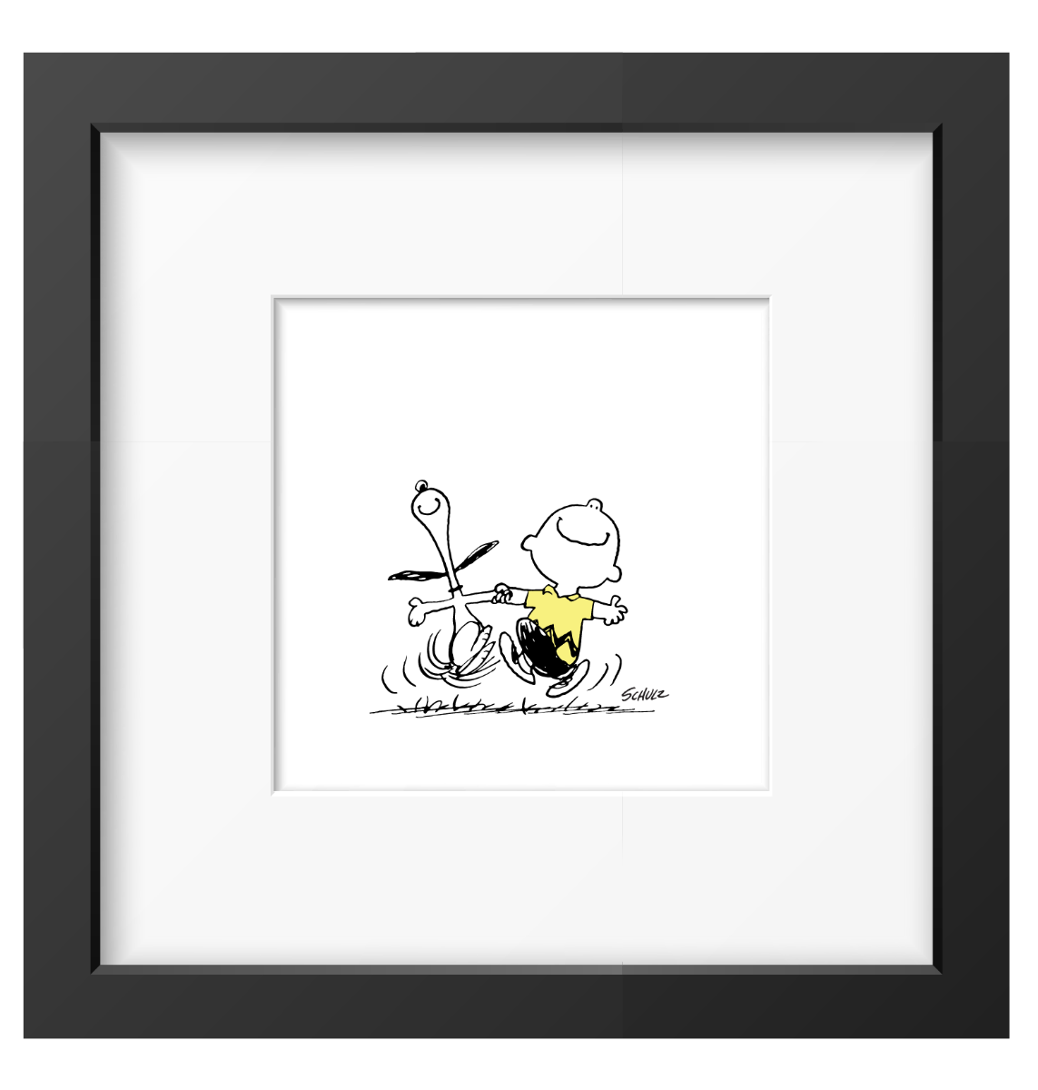 Peanuts Snoopy Charlie Dance Framed Print Handmade
