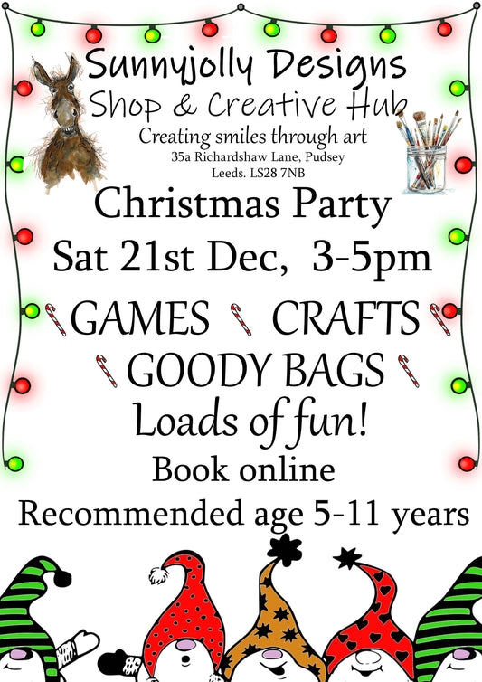 Sun 21st Dec, 3-5pm - Christmas party with games and craft activities