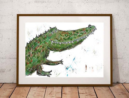Crocodile 'Claud' fine art print