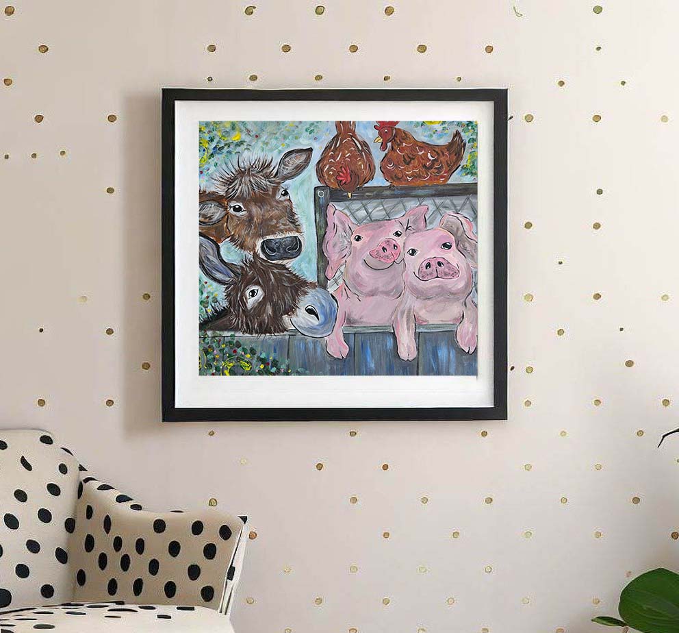 Farm animals fine art print