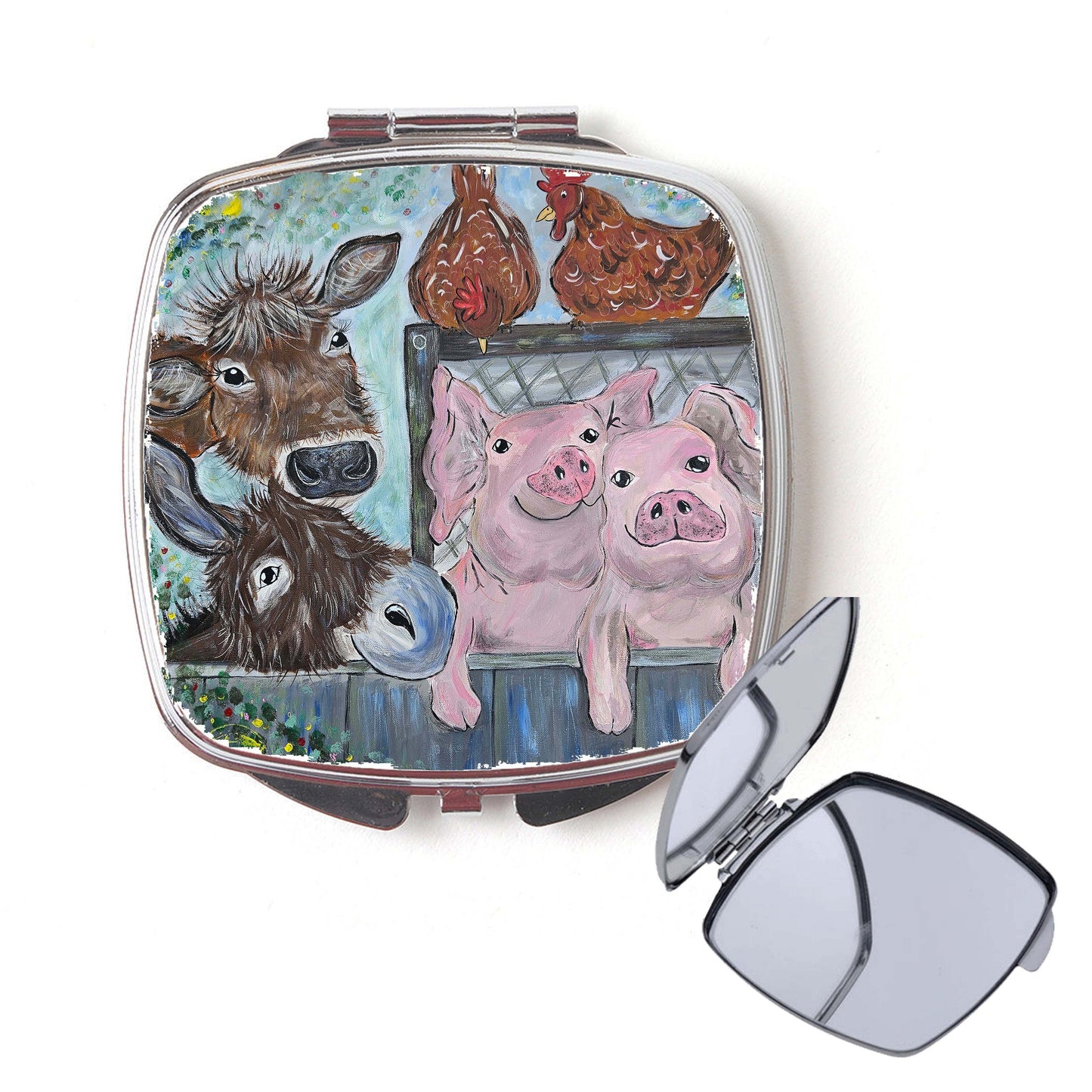 Farmyard compact mirror