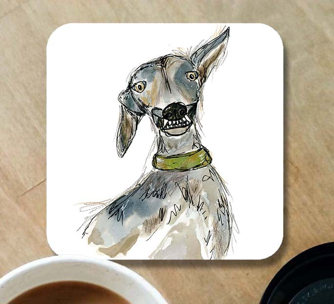 Greyhound ''teef' coaster