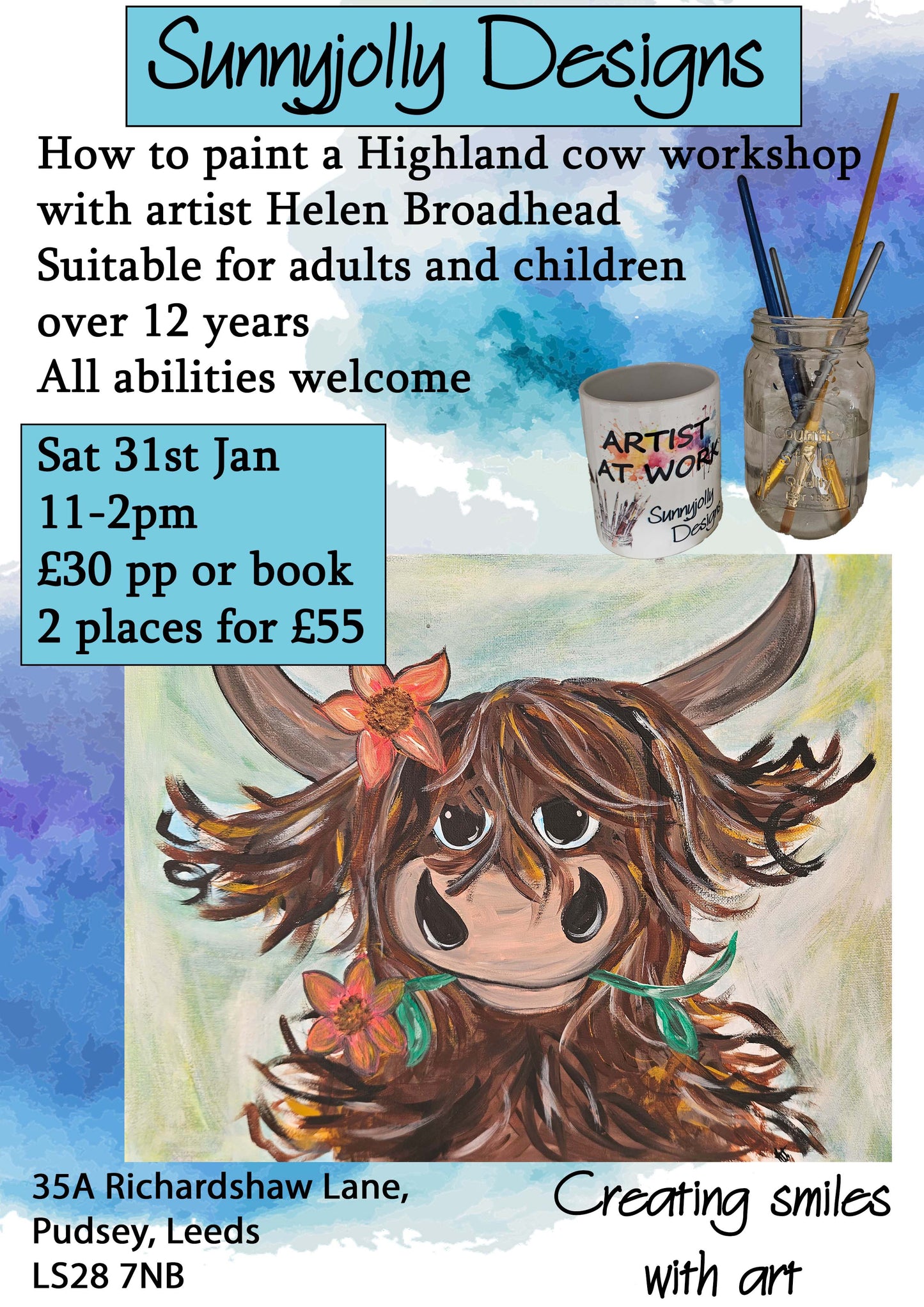 How to Paint a highland cow workshop- Sat 31st January