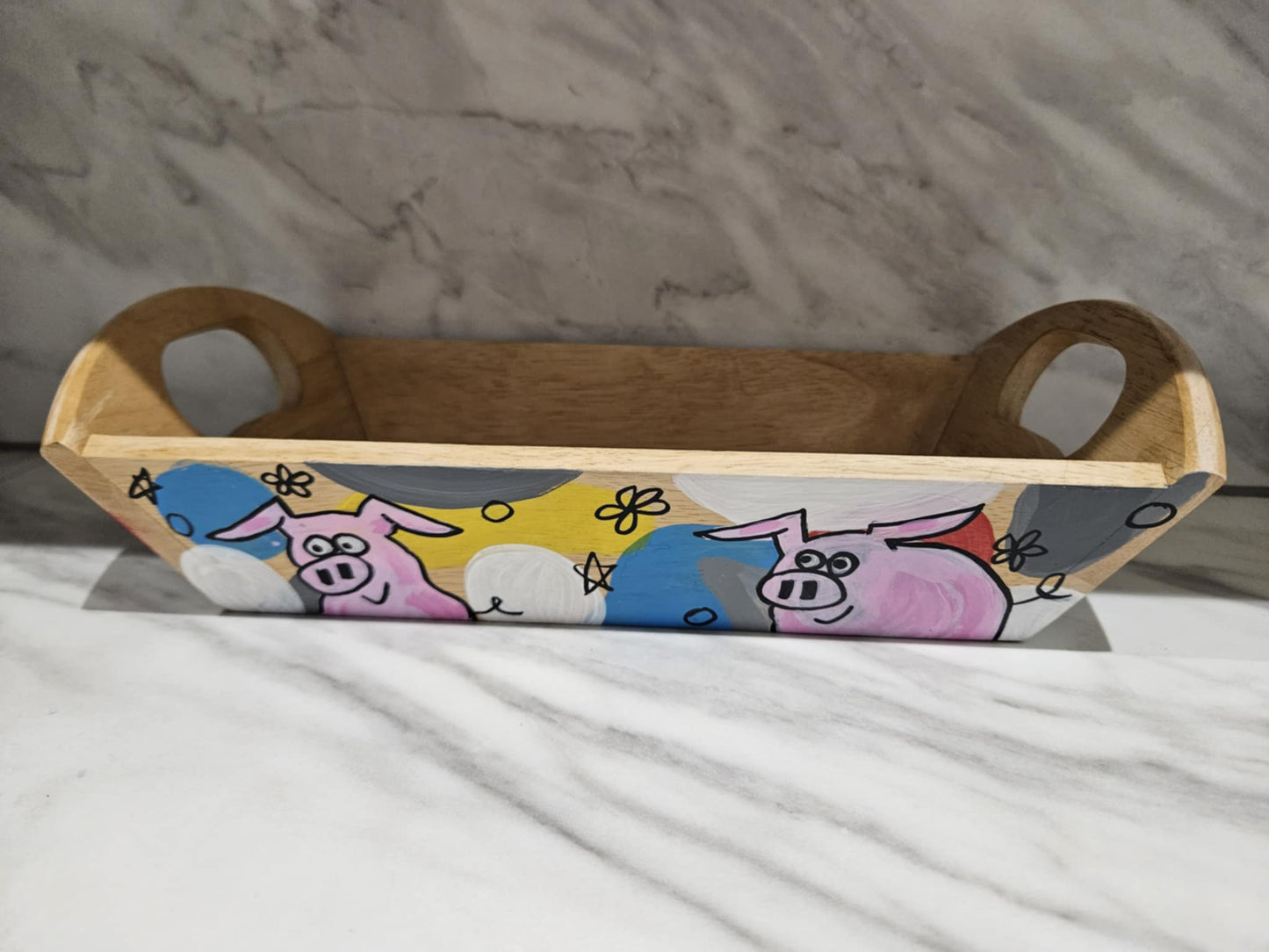 Pig wooden tray