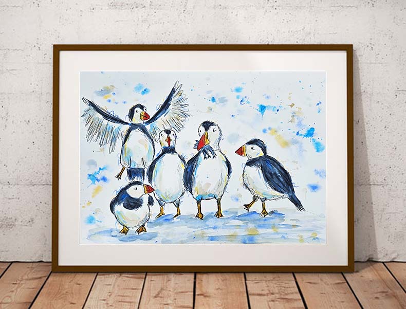 Puffins fine art print