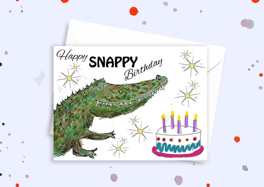 Crocodile birthday A5 card