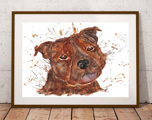 A3 staffy fine art print