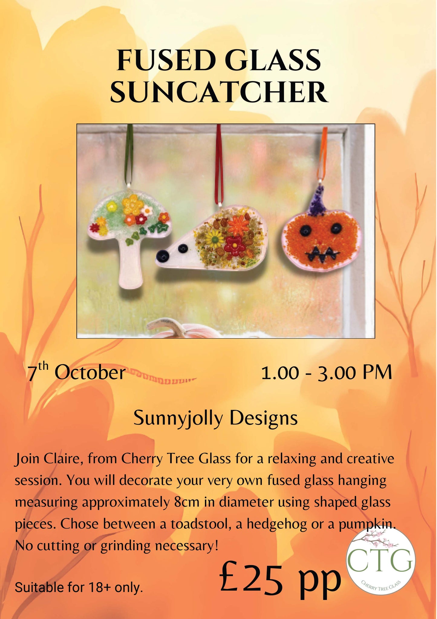 Meet & Make adult social group- fused glass suncatcher workshop- Wed 7th Oct 1-3pm