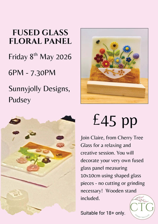 Make a glass floral panel workshop- Friday 8th May 6-7.30pm
