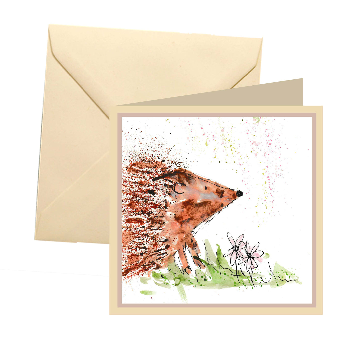 Prickles hedgehog blank card