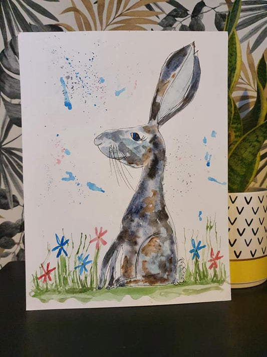 Grey hare original painting