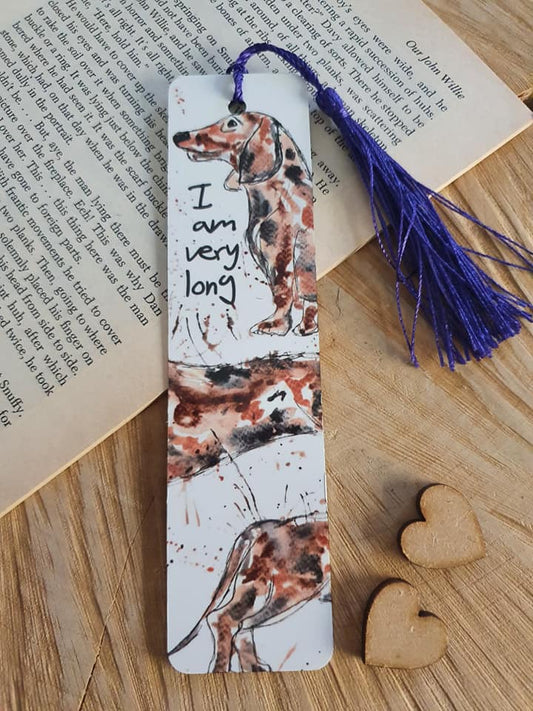 Dachshund 'I am very long' bookmark