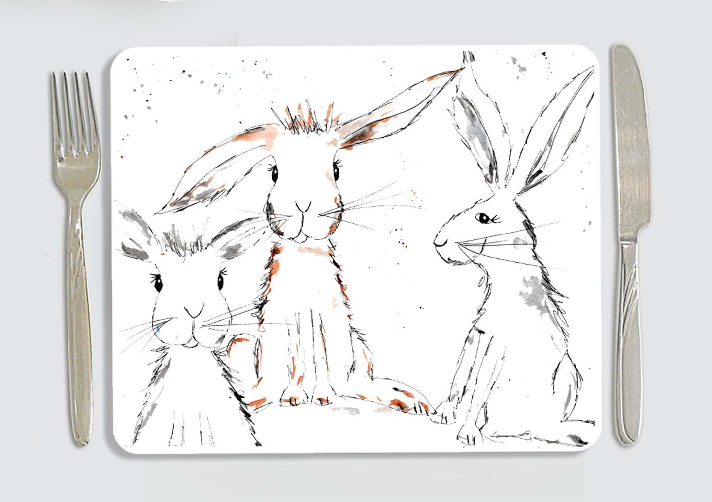 3 rabbits placemat