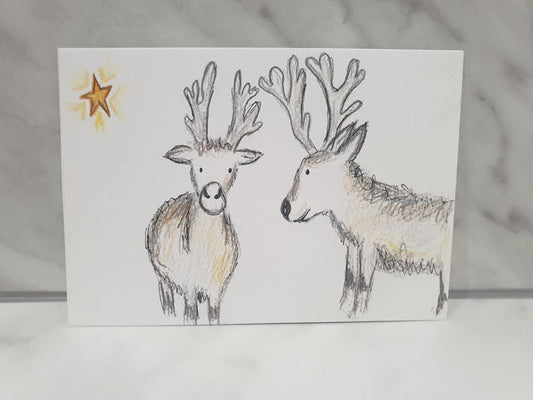 Noah and Layla reindeers illustration