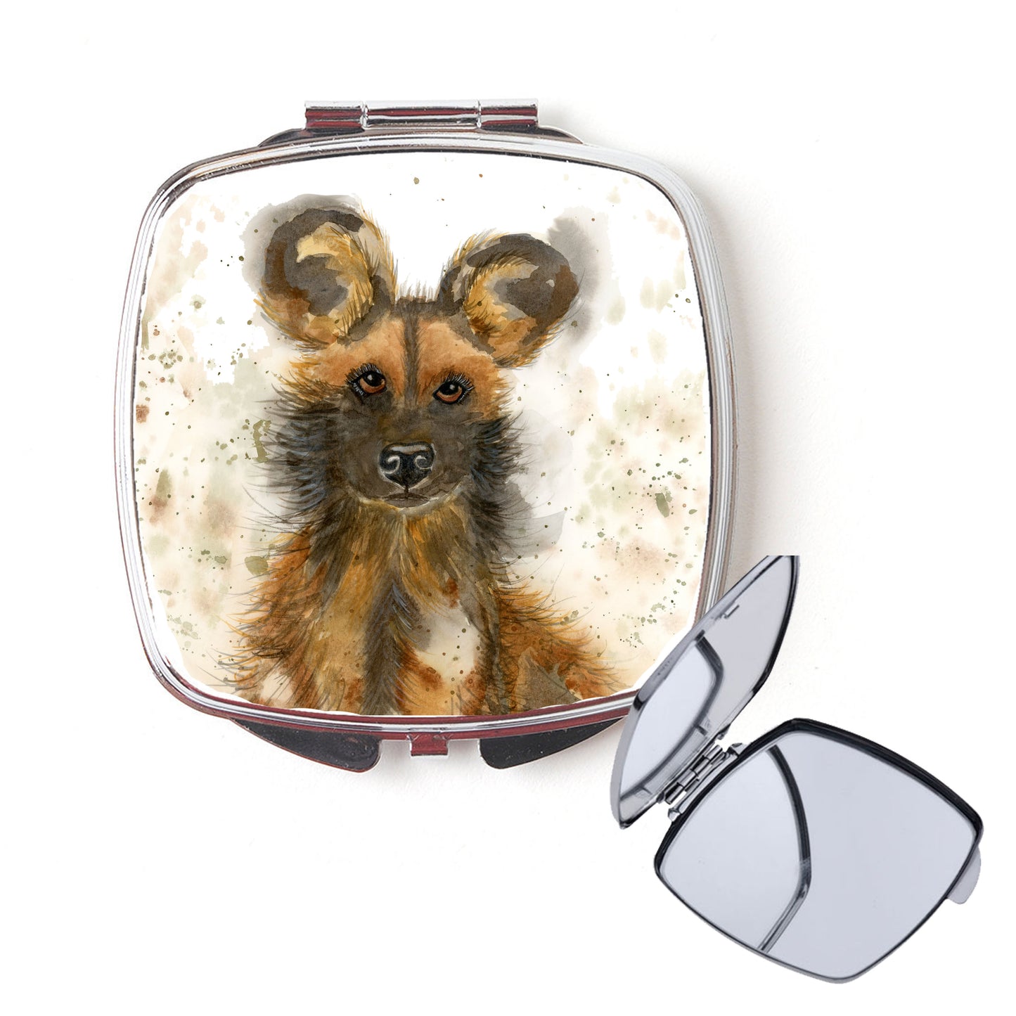 African painted dog compact mirror