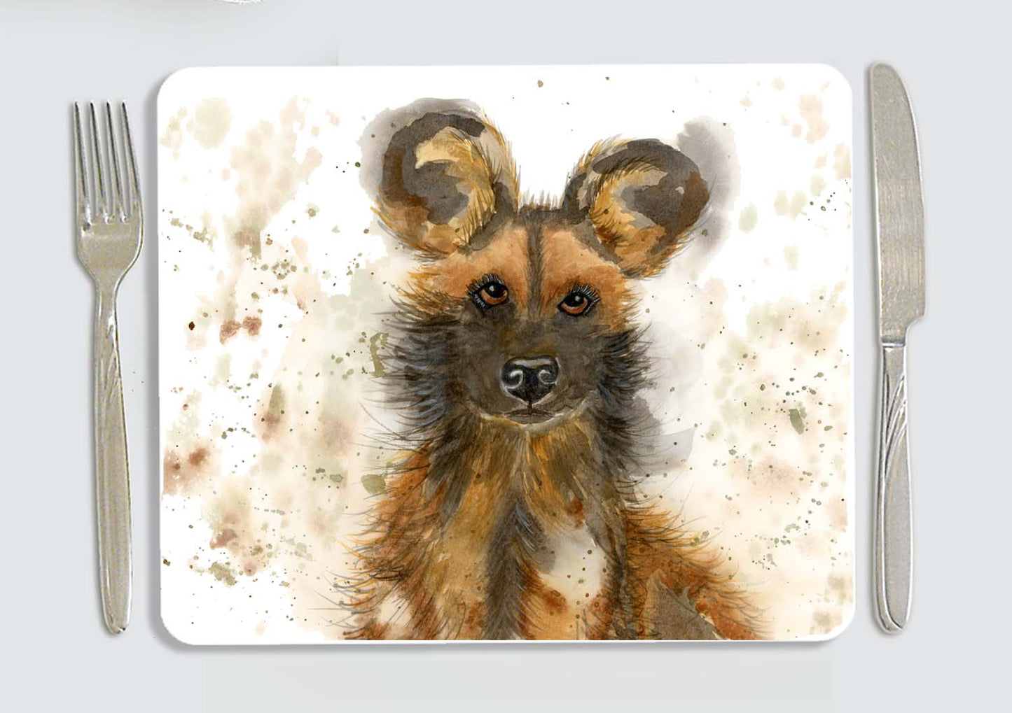 African painted dog placemat