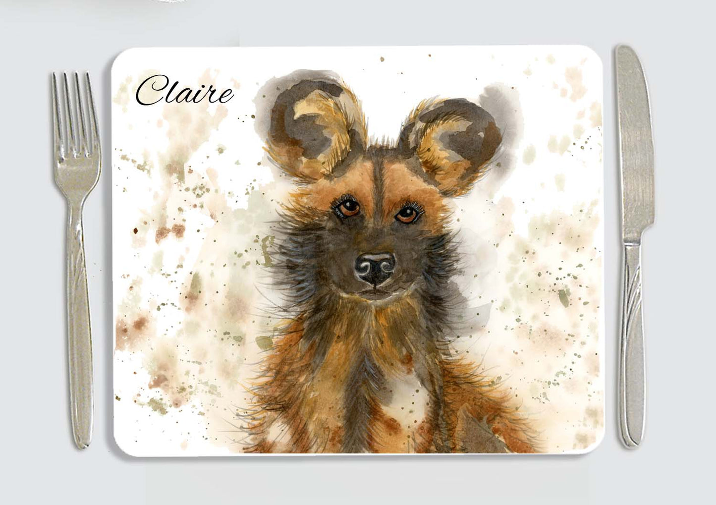 African painted dog coaster