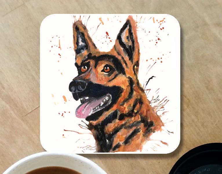 GSD German shepherd dog coaster