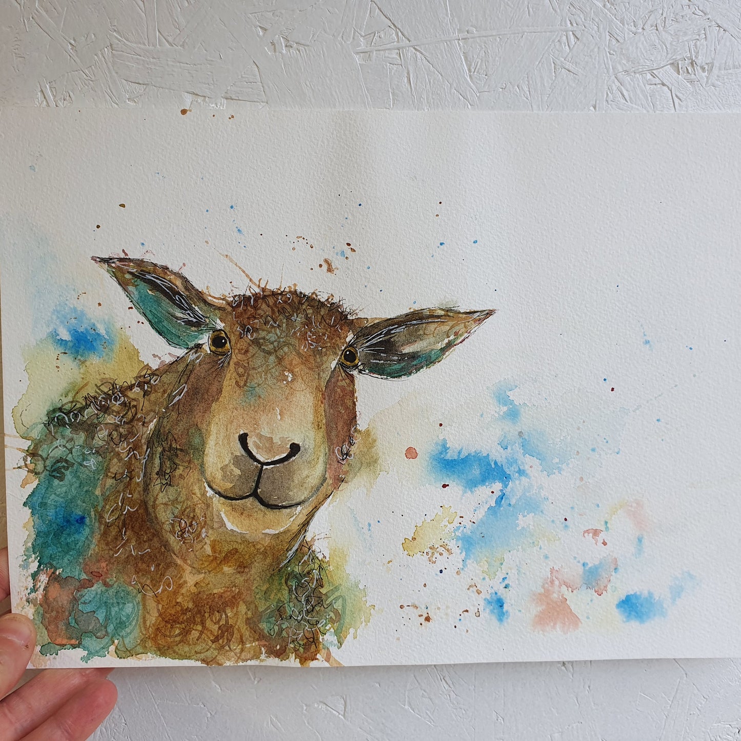 Sheep original painting 'Freddy'