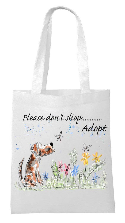 Dont shop....adopt Tote shopping bag