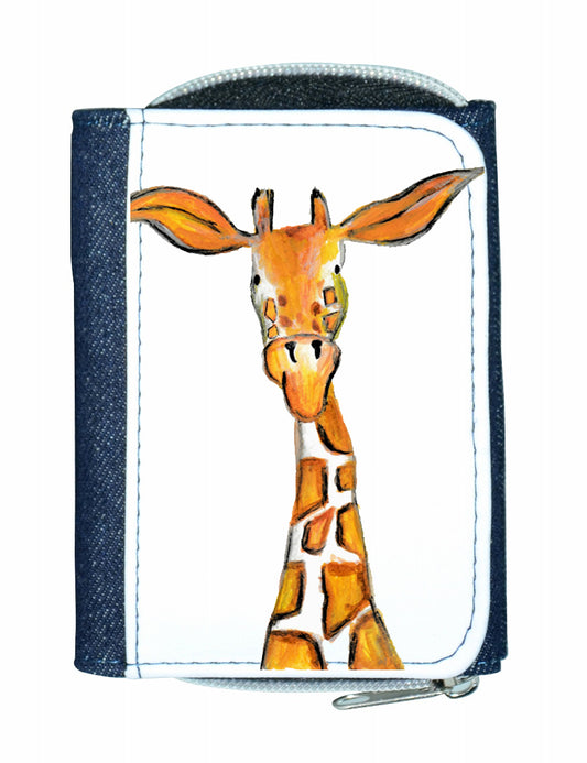 April giraffe denim purse