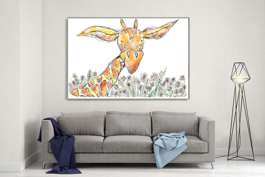 Biggles giraffe quote canvas- Ready to hang