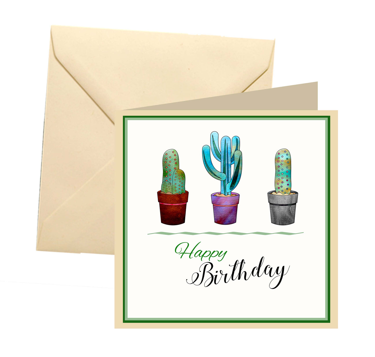 Cacti birthday card
