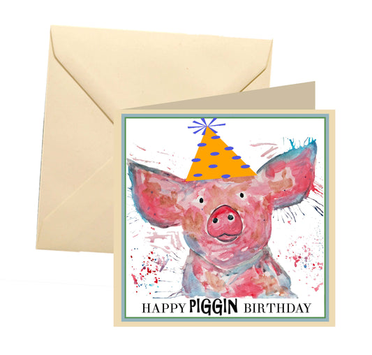 Pig birthday card