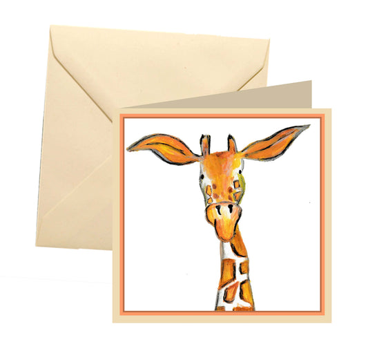 April giraffe blank card