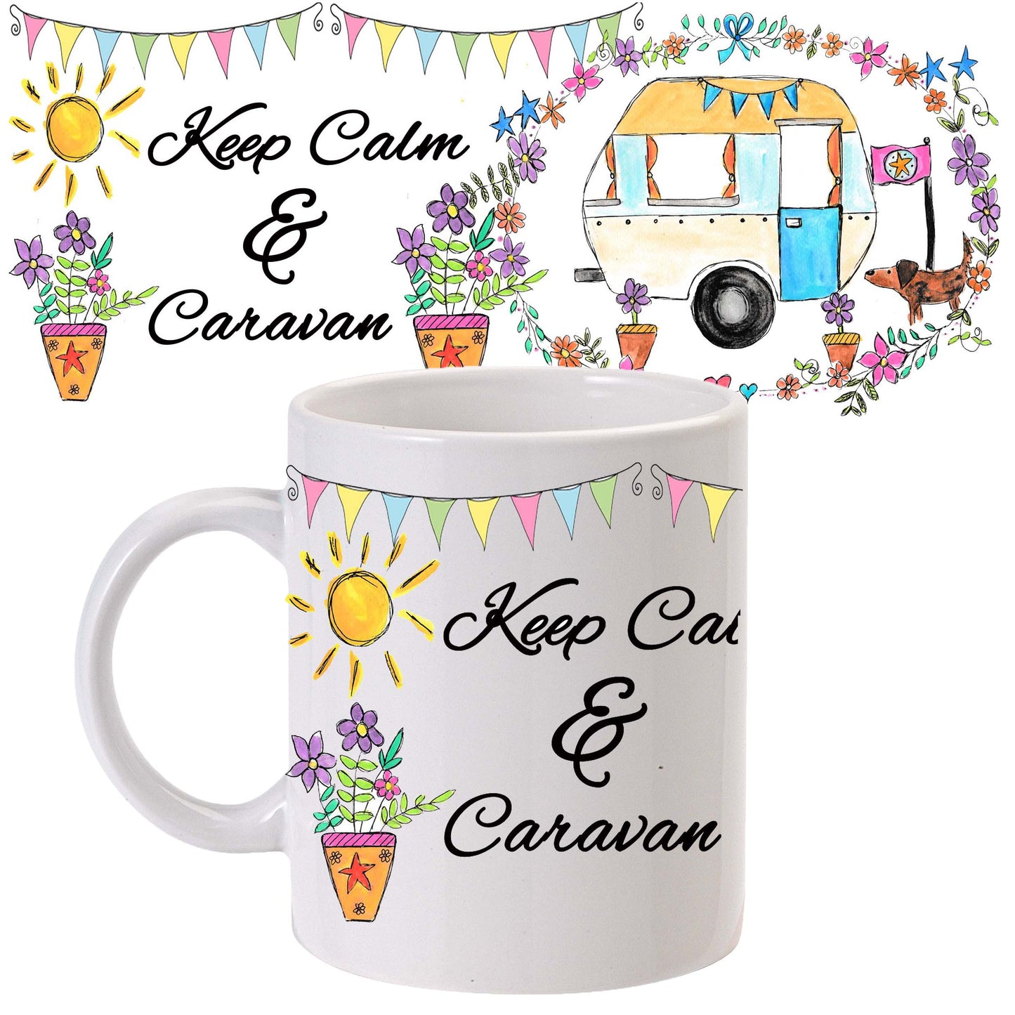 Personalised caravan mug (Any wording)