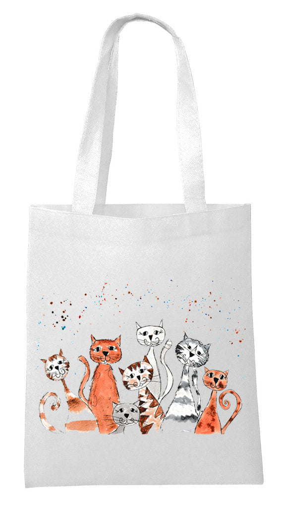 Crazy cats Tote shopping bag