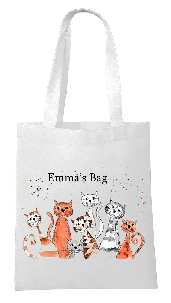 Crazy cats Tote shopping bag