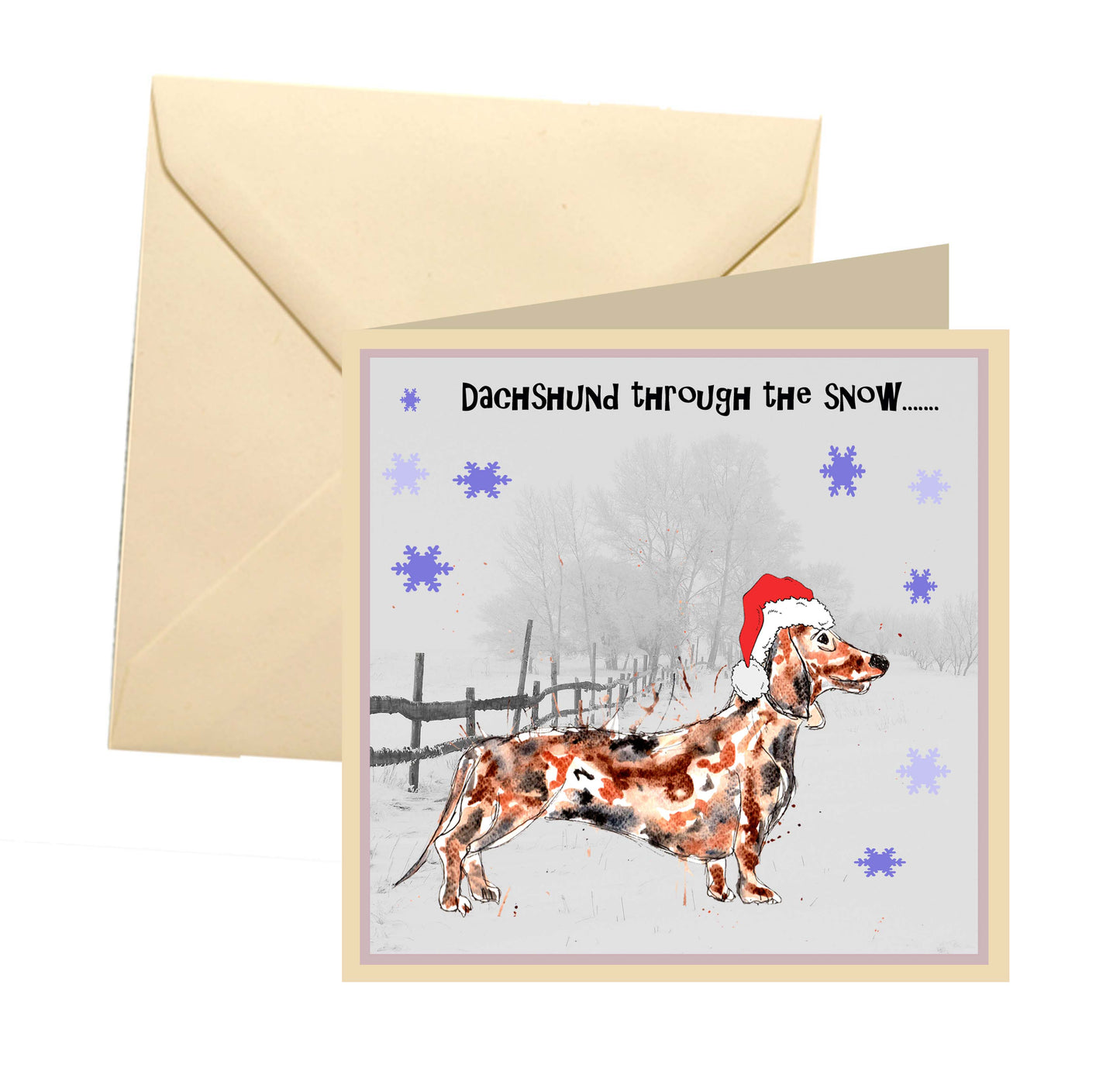 Dachshund multi pack Christmas card (6 cards)