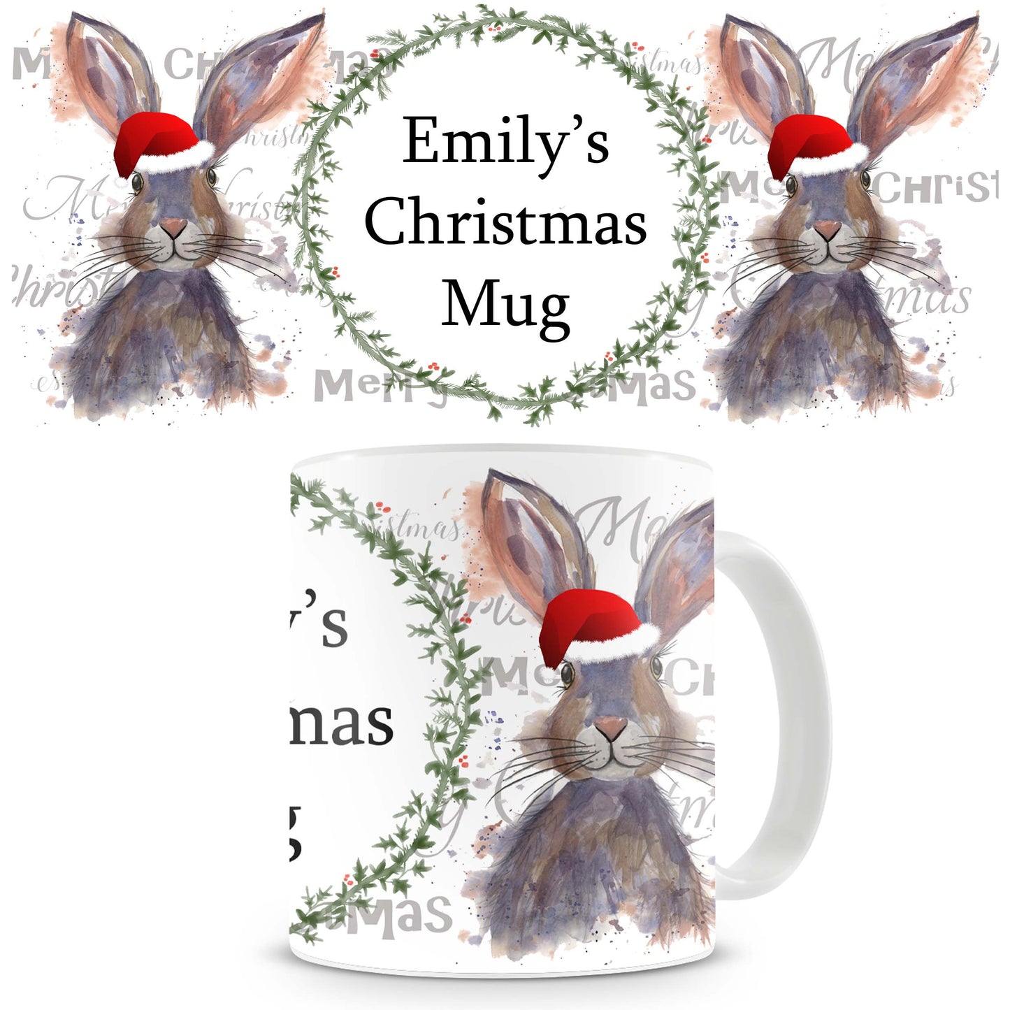 Christmas Nutmeg rabbit mug personalised
