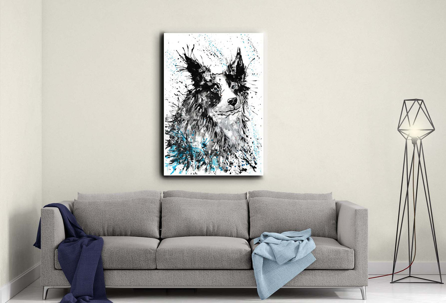 Border collie dog canvas- Ready to hang