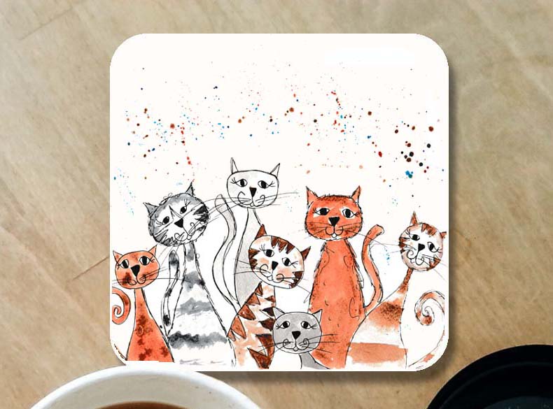 Crazy cats coaster