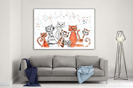 Crazy cats canvas- Ready to hang