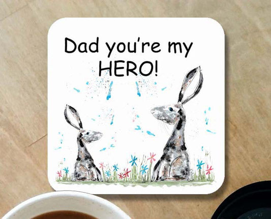 Dad rabbit coaster