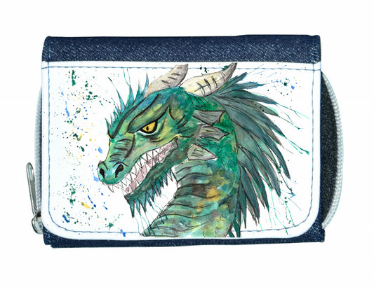 Dragon denim purse