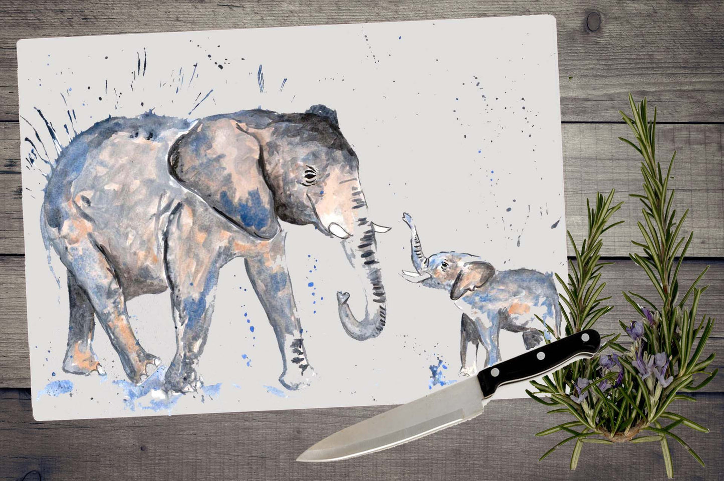 Elephant family chopping board / Worktop saver