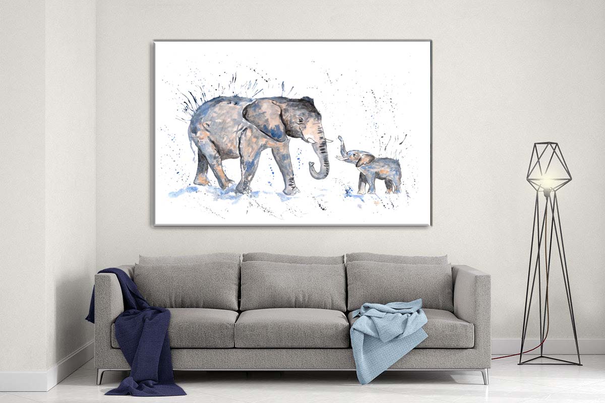 Elephant family canvas- Ready to hang