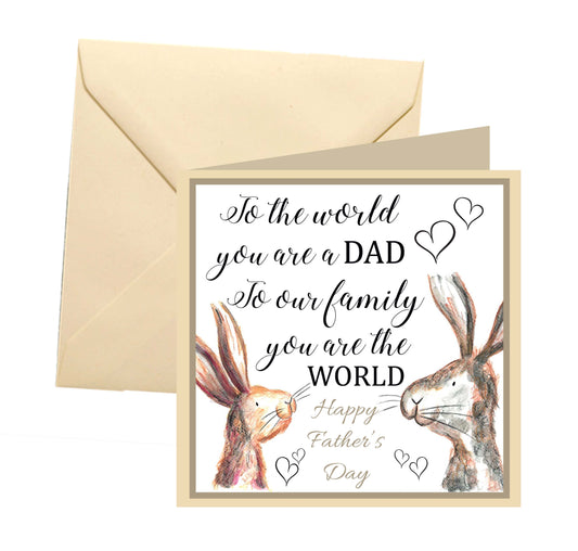Rabbit Father's Day card