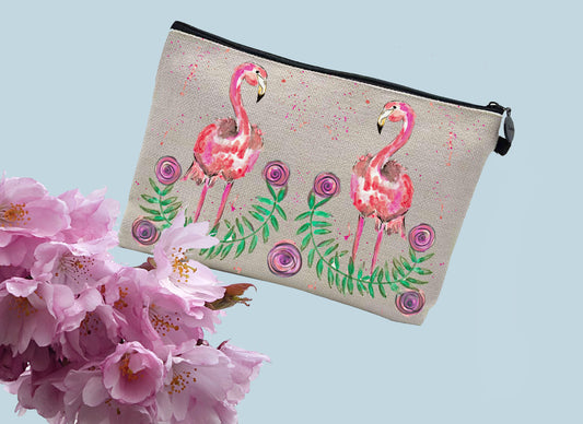 Flamingo make up / toiletries bag