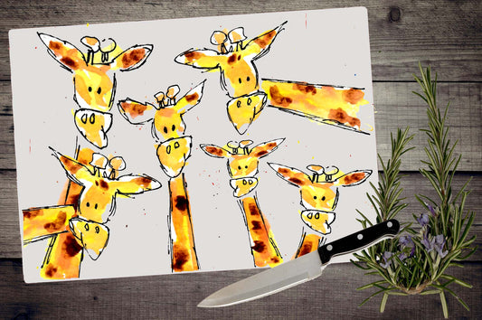 Crazy giraffe chopping board / Worktop saver
