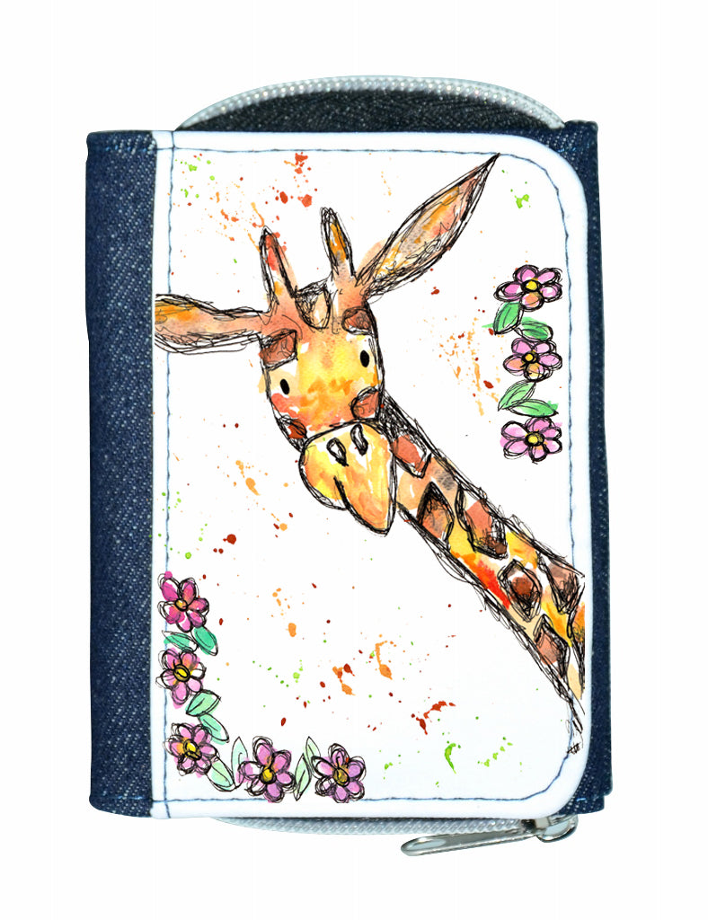 Giraffe denim purse