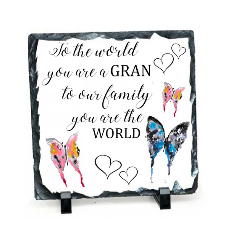 Gran / Grandma / Nana butterfly slate plaque