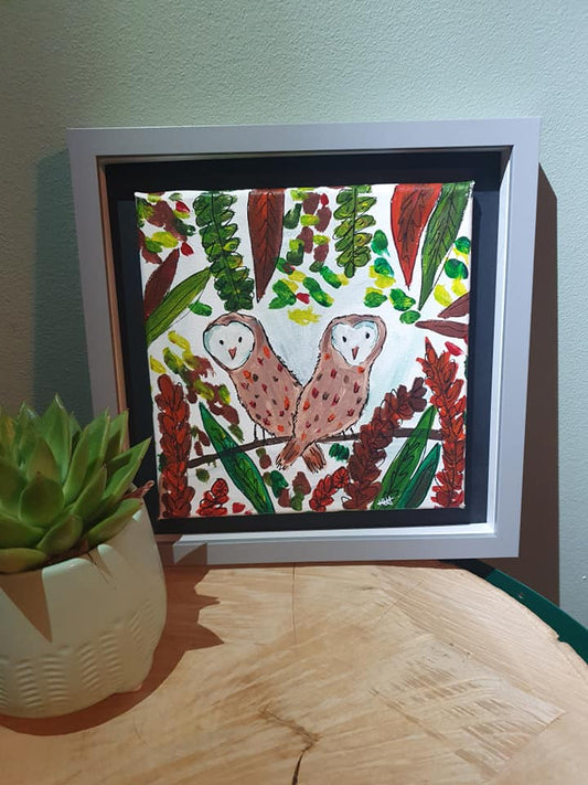 Owl 'twins' original painting
